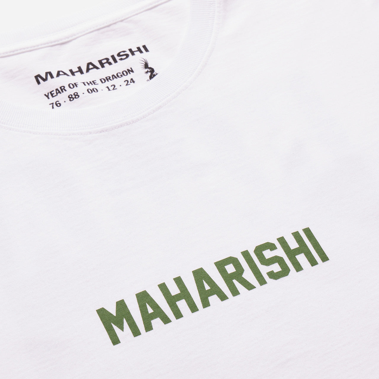 Woodblock Dragon Long Sleeve T-Shirt | 1277-WHITE