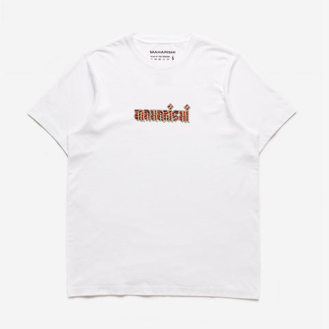 Tiger Fur Calligraphy T-Shirt | 1296-WHITE