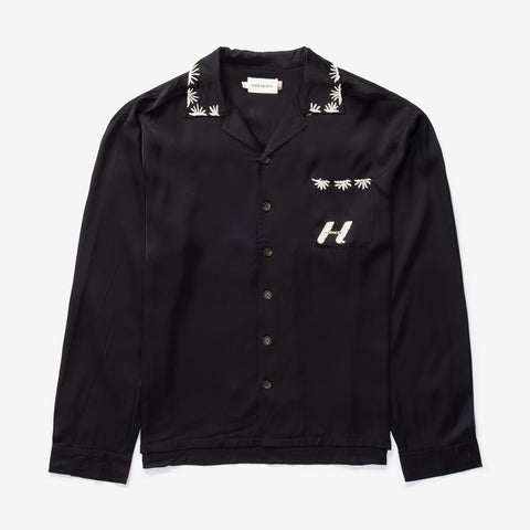Palm Stitch Long Sleeve Button Up | HTG240330-BLA