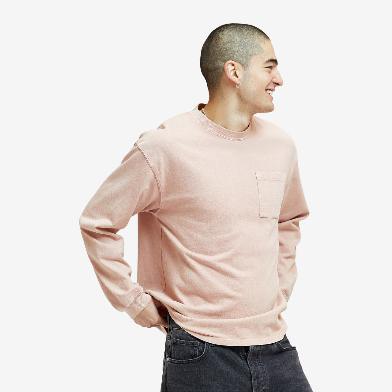 Washed Long Sleeve Pocket Tee | SNS-105001