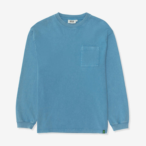 Washed Long Sleeve Pocket Tee | SNS-105002