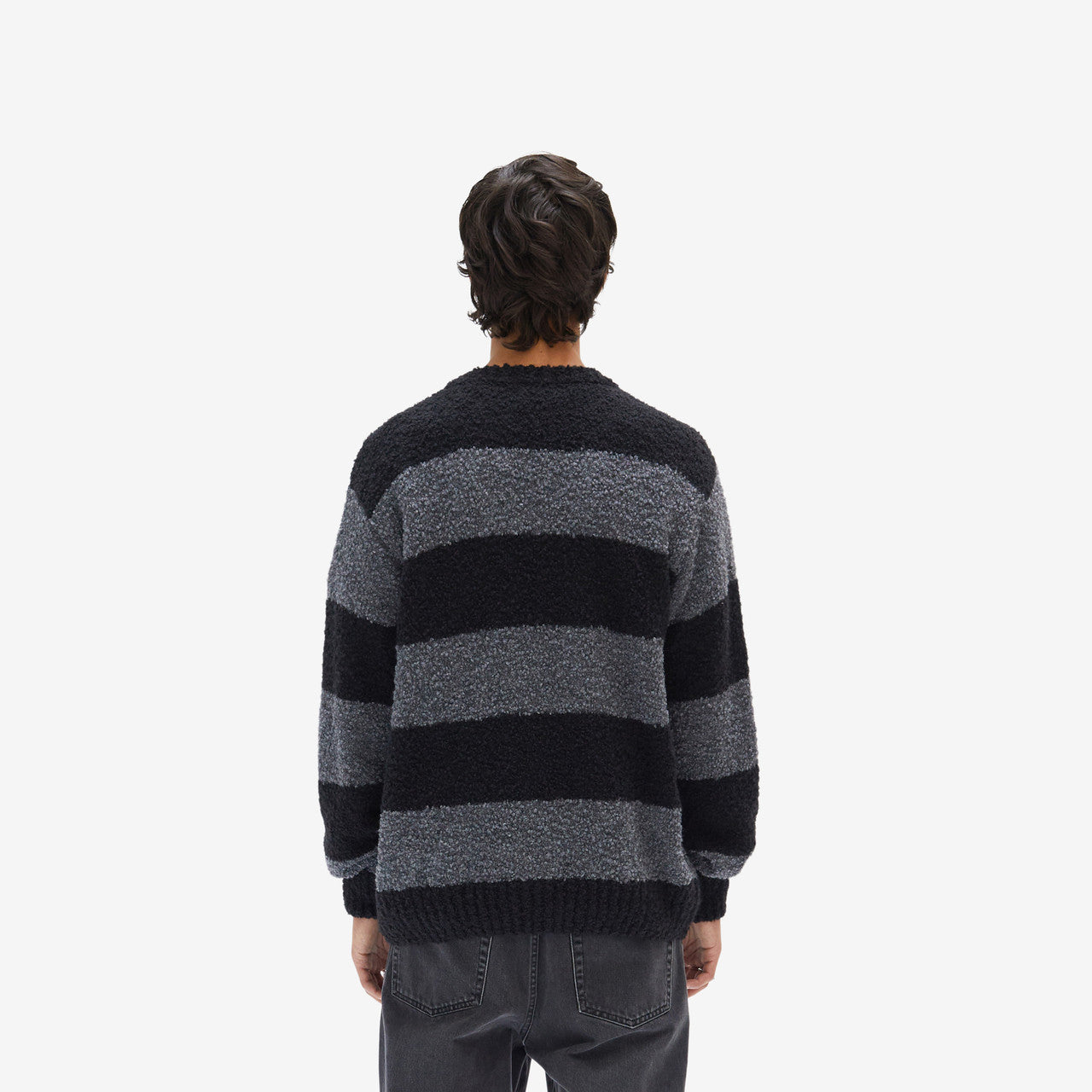 Striped Boucle Knit Crewneck | SNS-3720-5700
