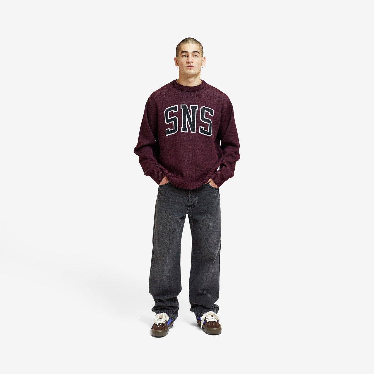 Collegiate Logo Knit Crewneck | SNS-3723-0200