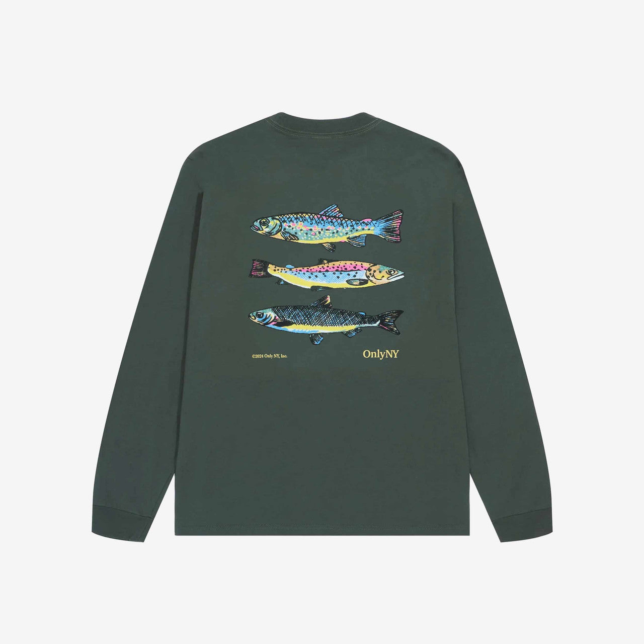 Trout Stack Long Sleeve T-Shirt | TEON810-OLV