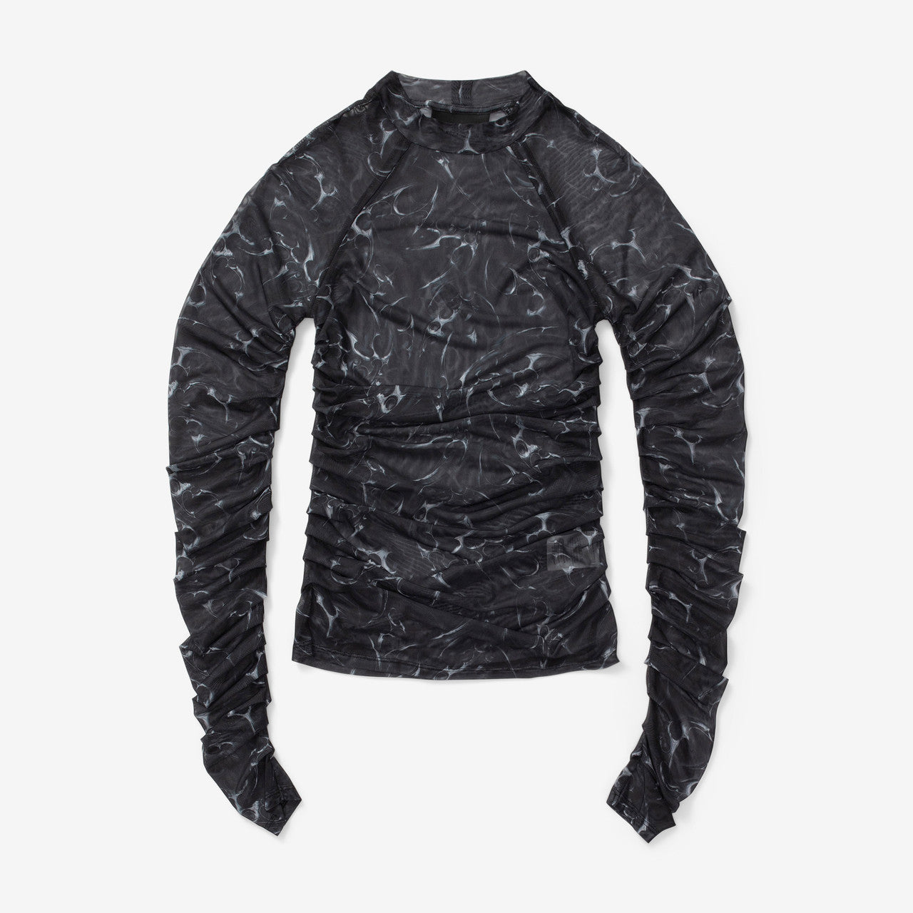 Wmns Printed Mesh Plated Long Sleeve | W-131217-SILVER