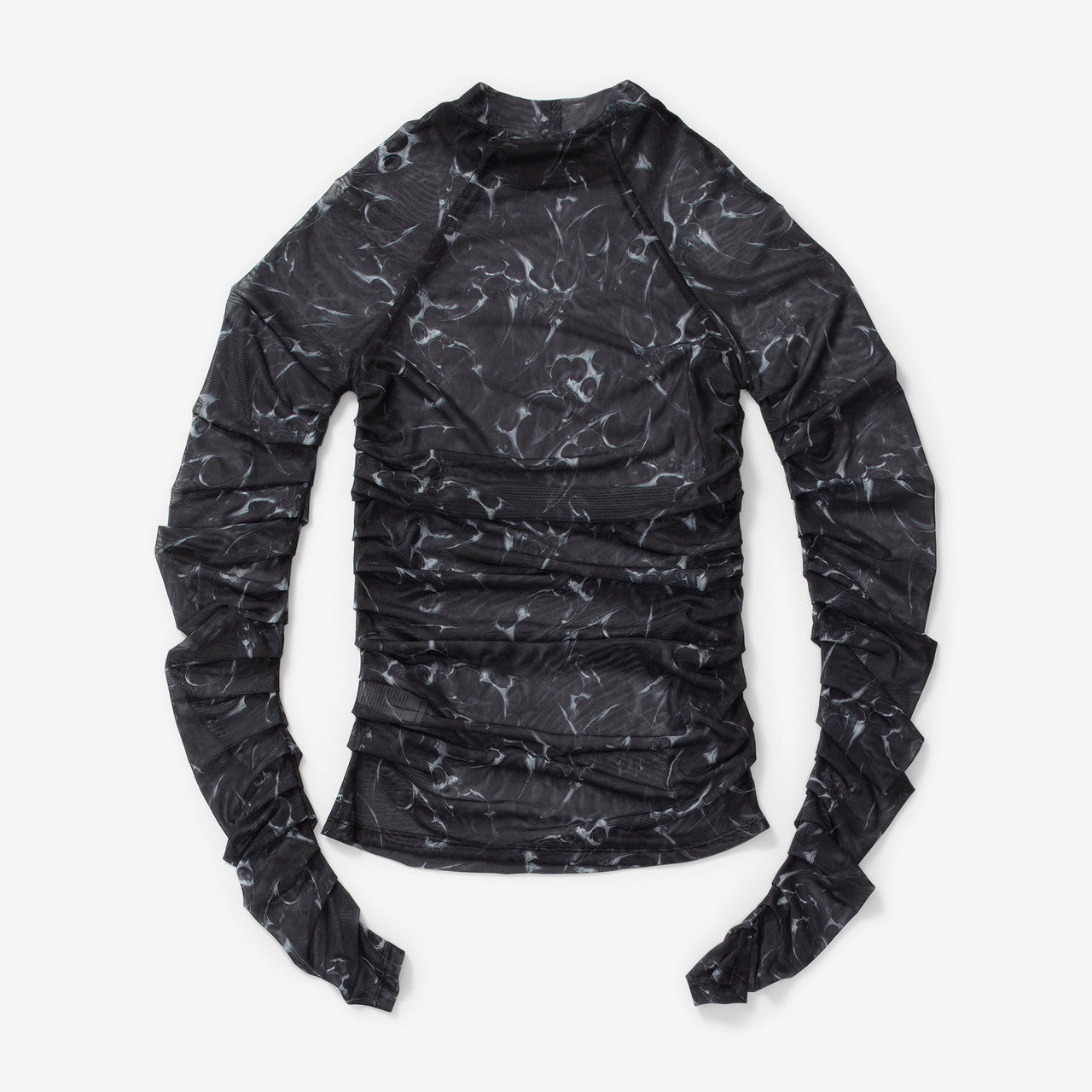 Wmns Printed Mesh Plated Long Sleeve | W-131217-SILVER