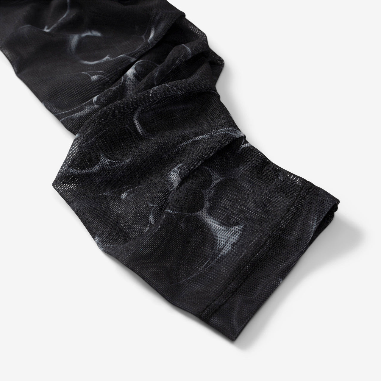 Wmns Printed Mesh Pleated Long Dress | W-131223-SILVER