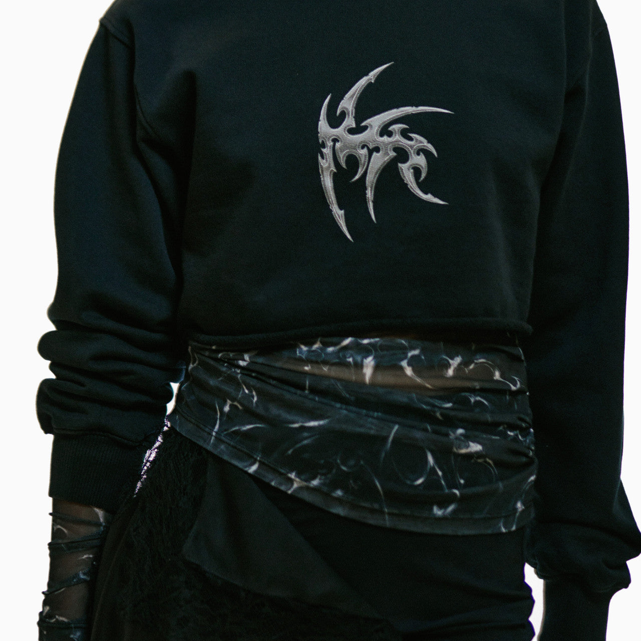 Wmns Relaxed Cropped Crewneck | W-132477-FBLACK