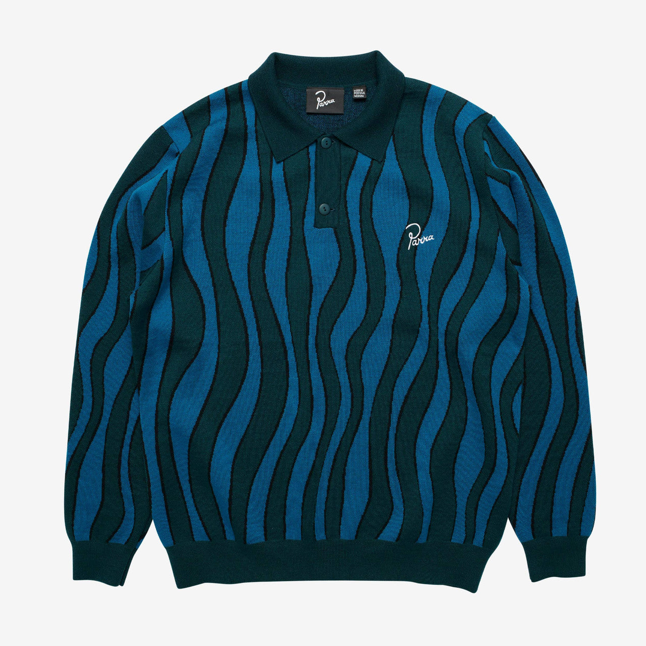 Aqua Weed Waves Knitted Polo Shirt | 49230