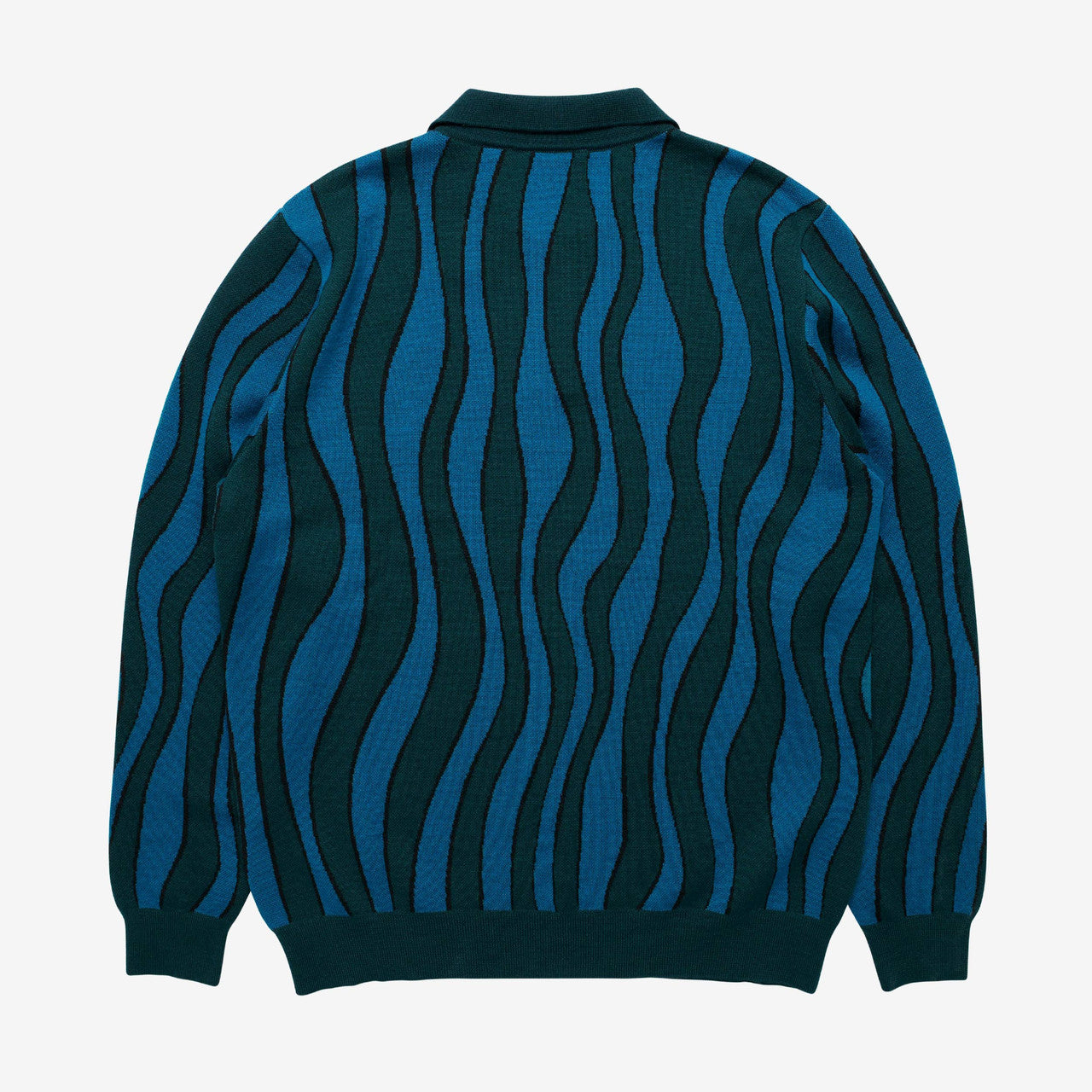 Aqua Weed Waves Knitted Polo Shirt | 49230