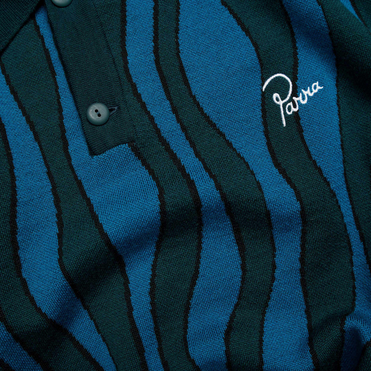 Aqua Weed Waves Knitted Polo Shirt | 49230