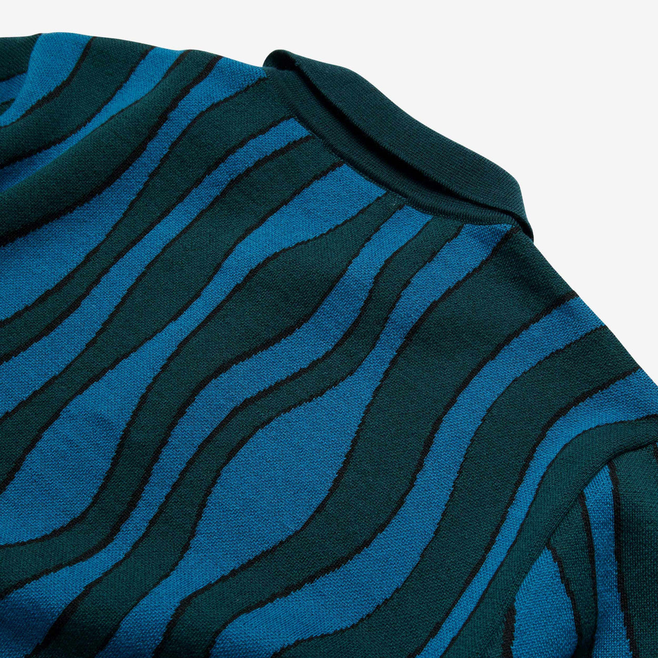 Aqua Weed Waves Knitted Polo Shirt | 49230